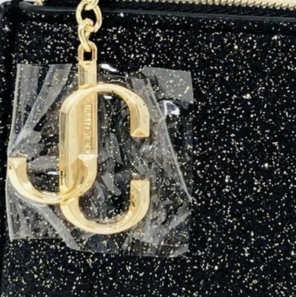 JIMMY CHOO Black Sparlky Bling Wallet Credit Card Holder NEW in package 5"x3" - Picture 9 of 12